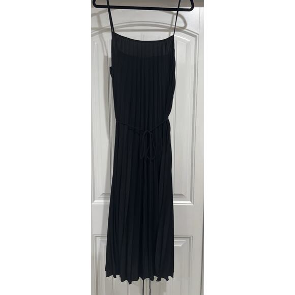 Mango Cami Pleated Midi Dress In Black Size14 NWT - Picture 2 of 5